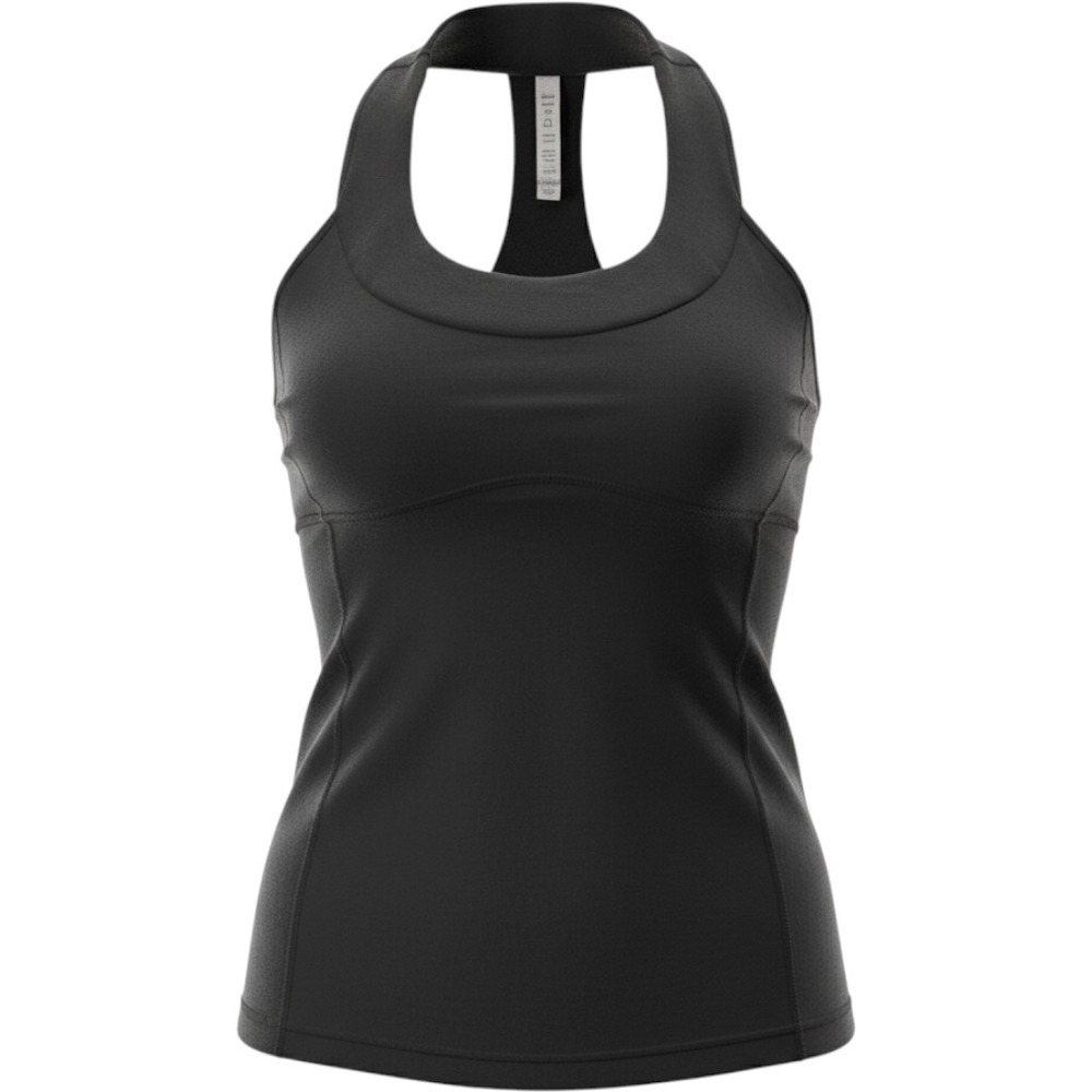 Lululemon Racerback Tank Top Mesh Back Built-in Bra Black Size 12 Nylon Lycra
